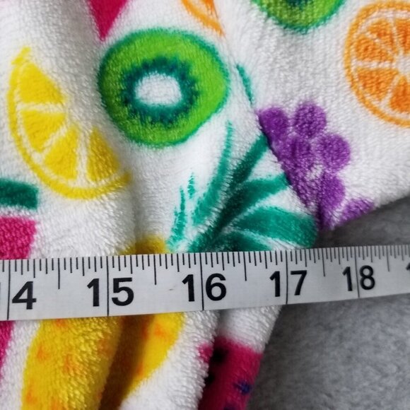 Childrens Size 7/8 Bath Robe Plush Soft Vibrant Fruit Whimsical Kawaii Pockets - Picture 9 of 11
